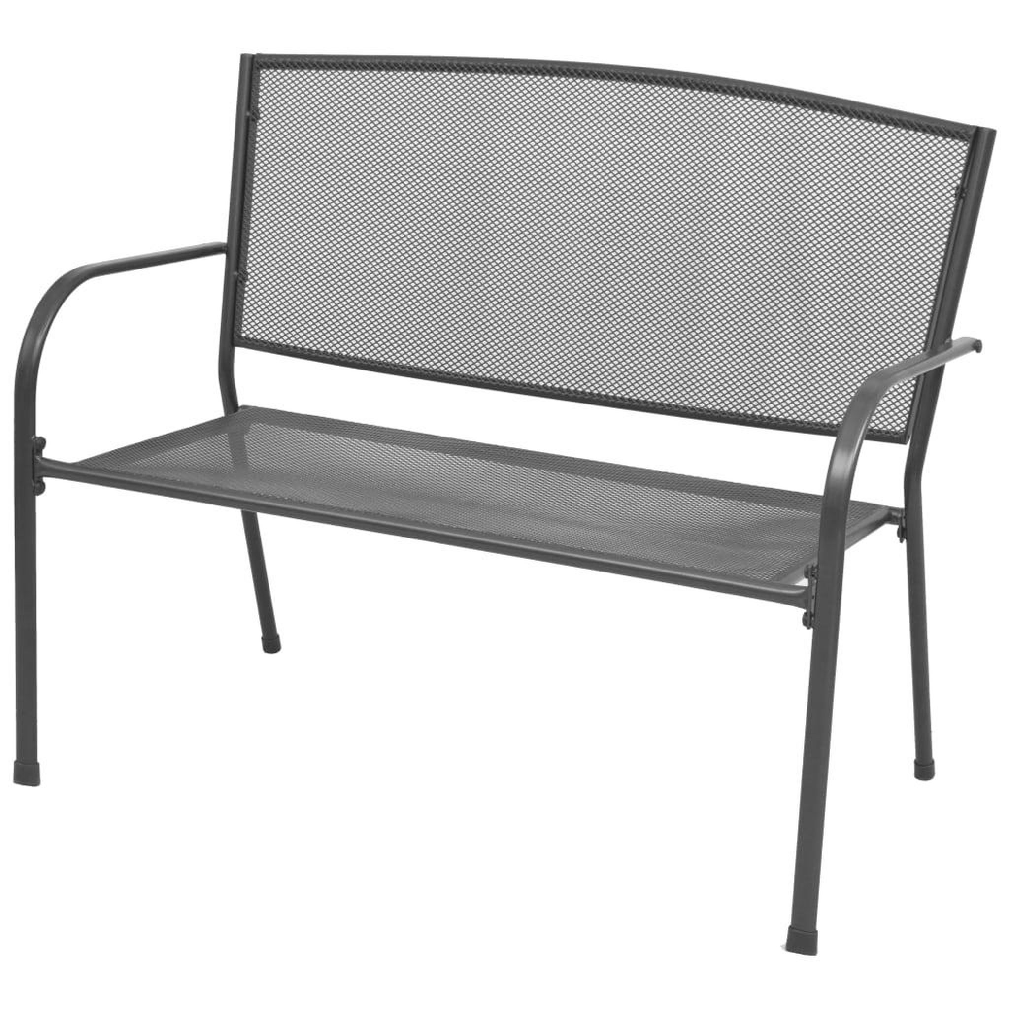 VIDAXL Banc de jardin 108 cm acier et maille anthracite