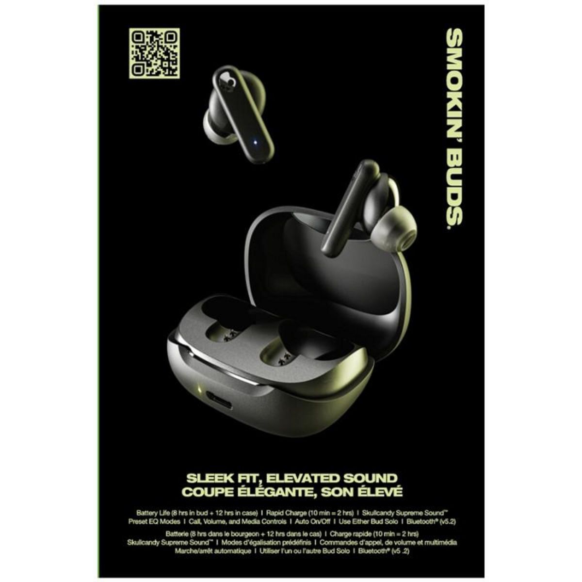 Skullcandy Ecouteurs Skullcandy SMOKIN BUDS TRUE WIRLESS NOIR