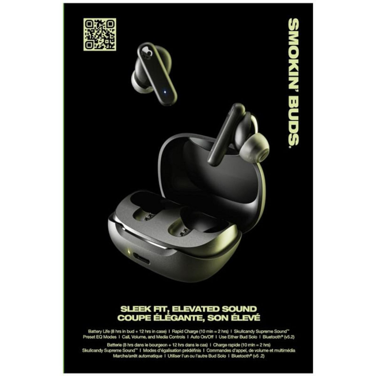Skullcandy Ecouteurs Skullcandy SMOKIN BUDS TRUE WIRLESS NOIR