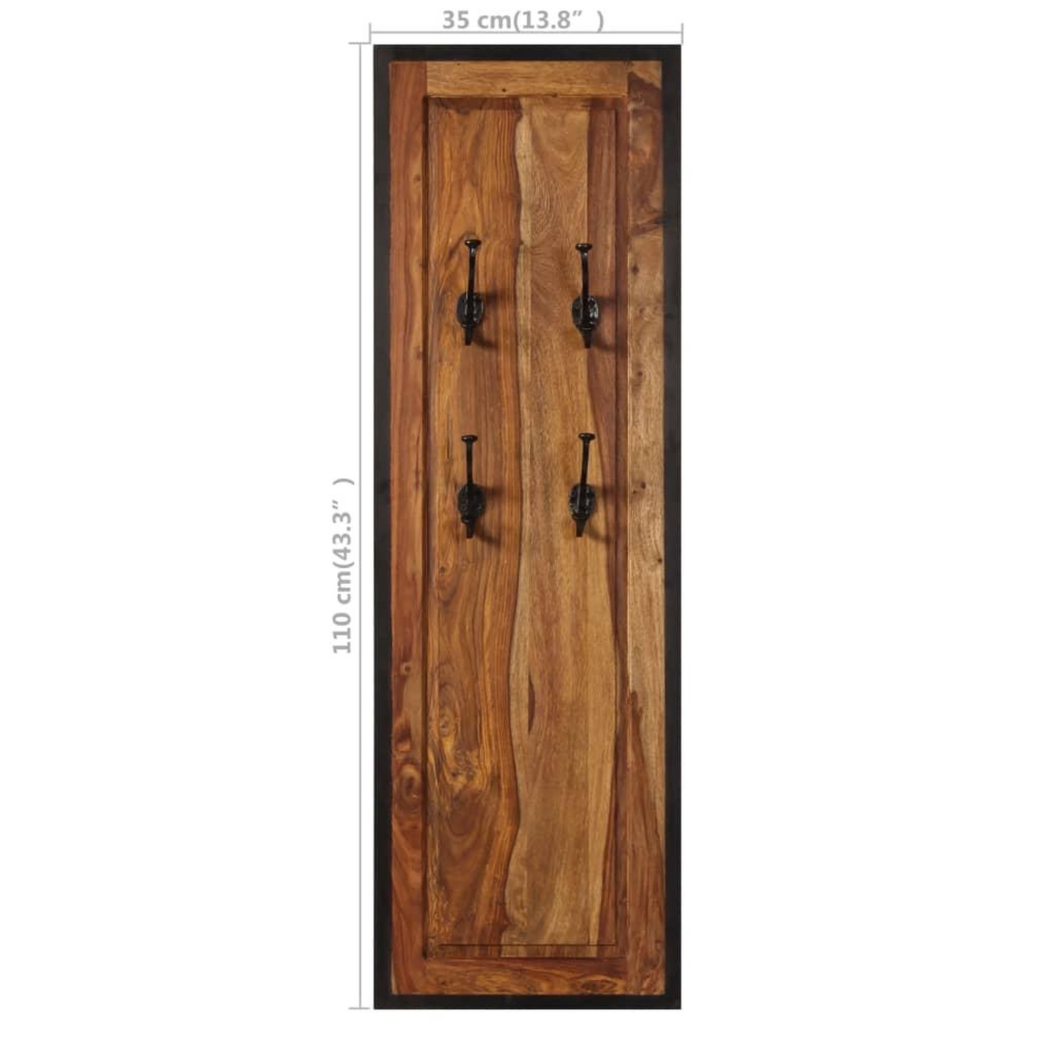 Voir la diapositive 6 : VIDAXL Portemanteaux 2 pcs bois solide de sesham