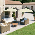 VIDAXL Parasol de jardin double avec mat en acier Sable 600x300 cm
