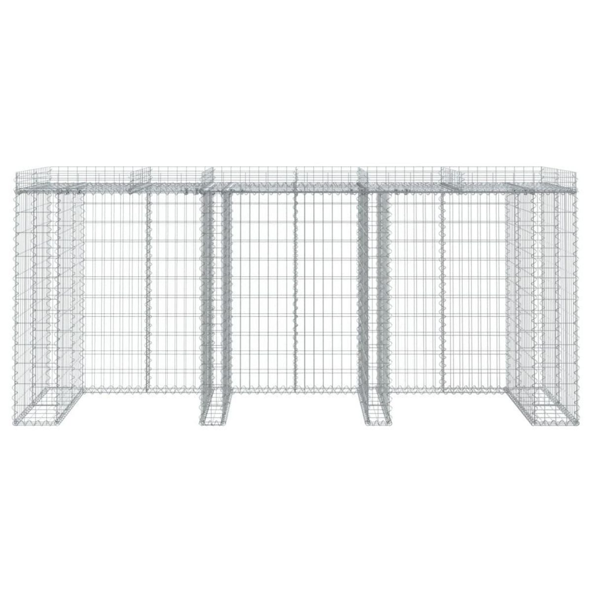 VIDAXL Mur de gabion pour poubelle 270x91x120 cm fer galvanise