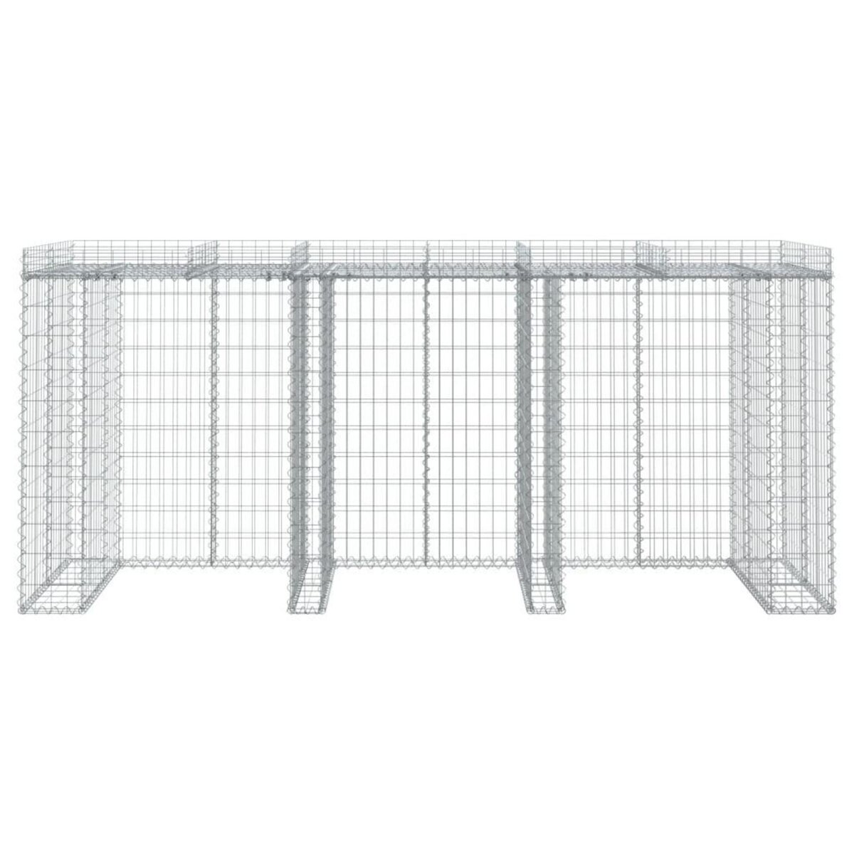 VIDAXL Mur de gabion pour poubelle 270x91x120 cm fer galvanise