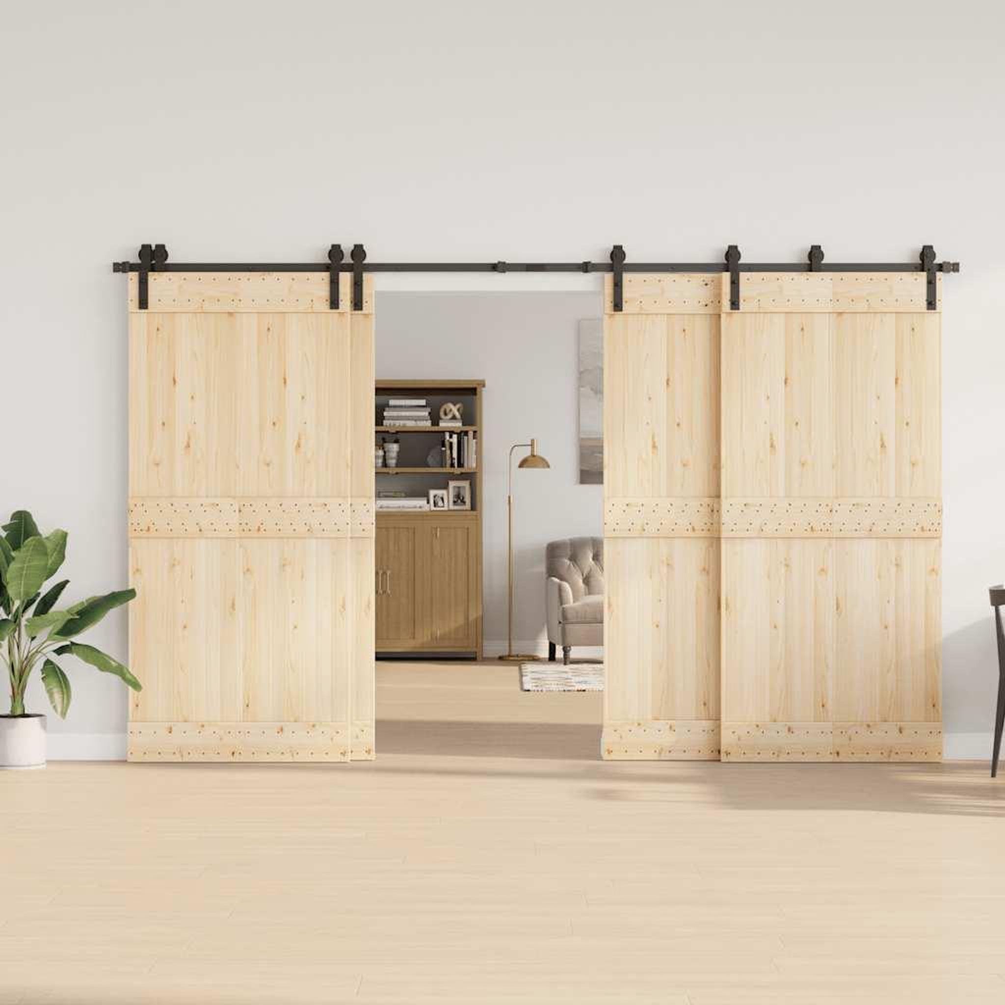 Voir la diapositive 3 : VIDAXL Kit de quincaillerie de porte coulissante 366 cm acier noir