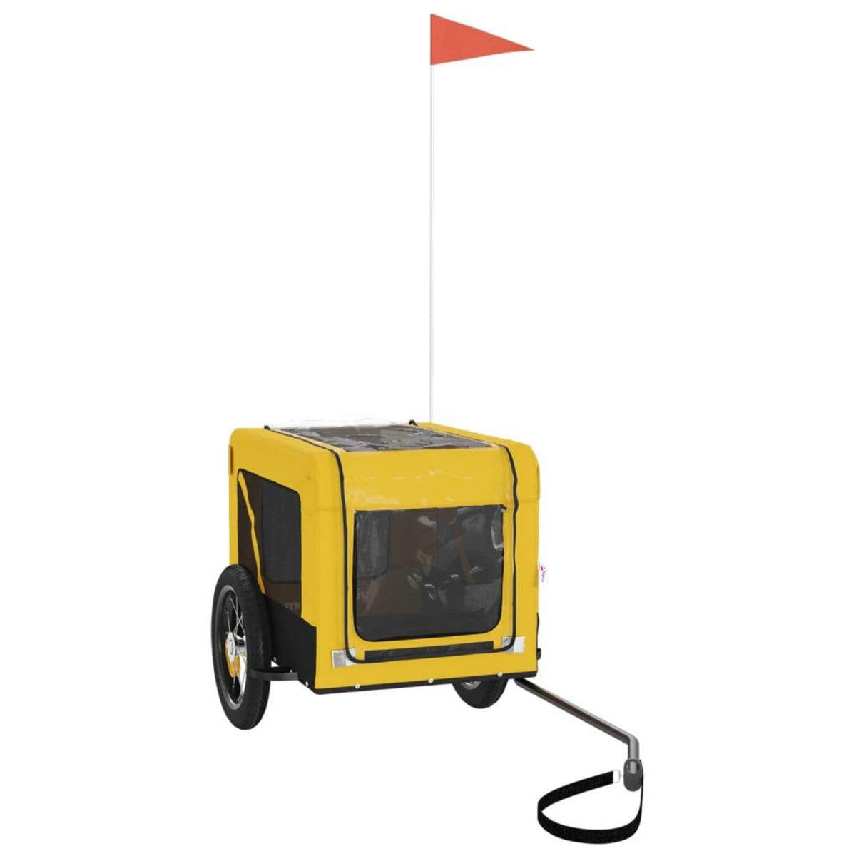 VIDAXL Remorque de velo pour animaux de compagnie jaune et noir