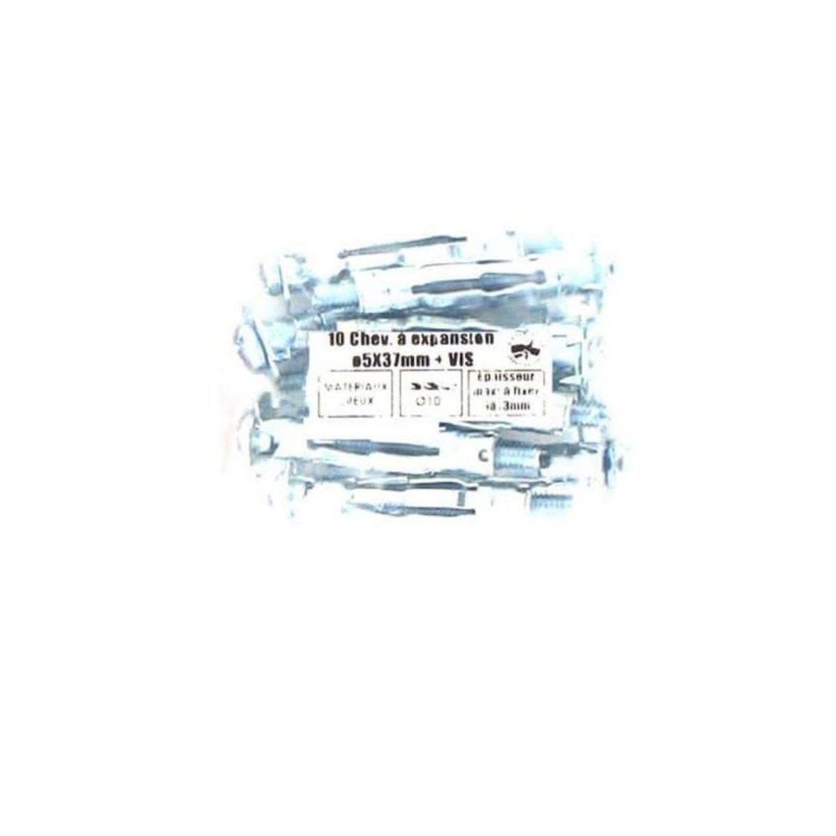 Batifix Pack de 10 Chevilles à expansion M5 BATIFIX diamètre 5 x 37mm + Vis