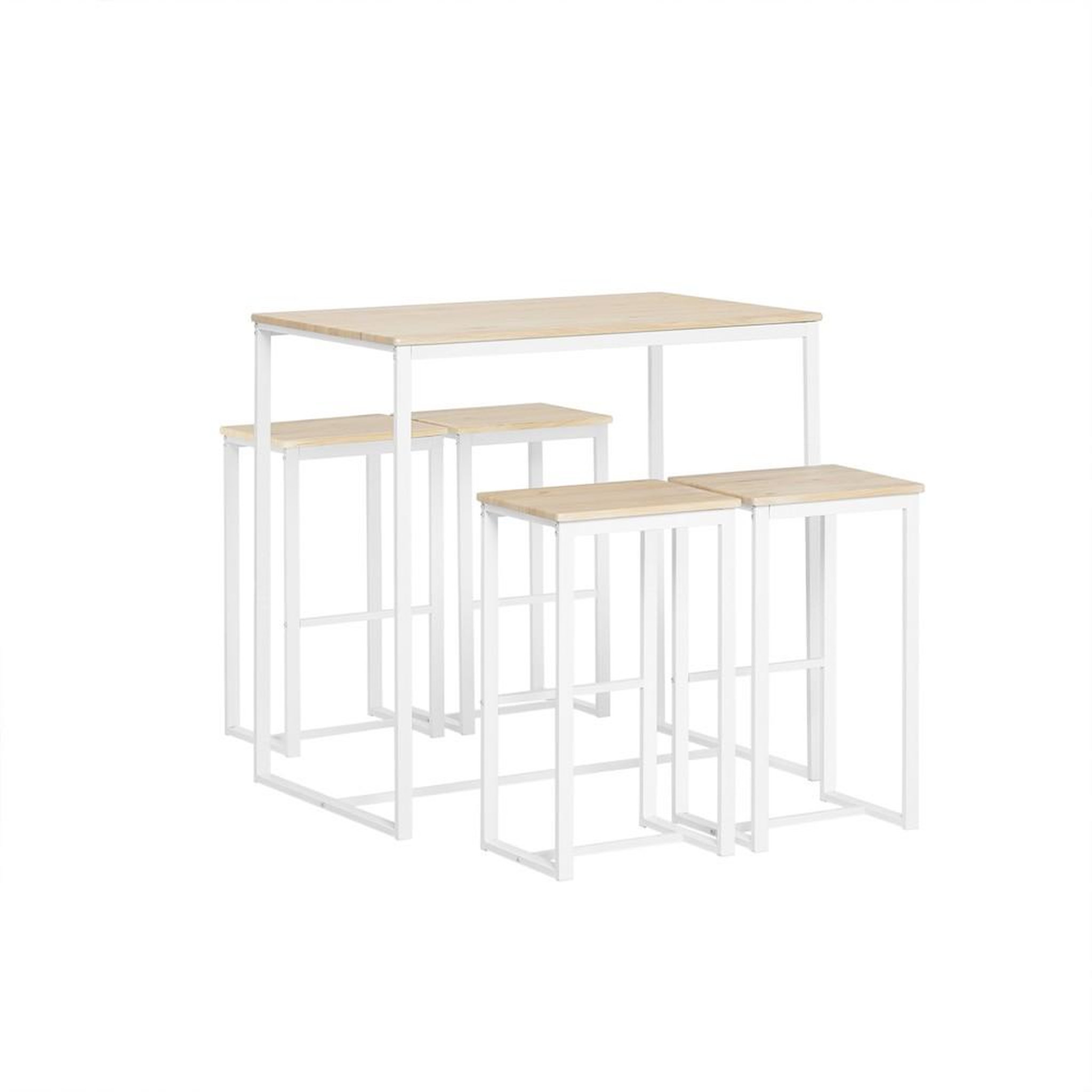 Voir la diapositive 1 : SOBUY SoBuy - Ensemble Table Et 4 Tabourets inclus - Industriel - OGT15