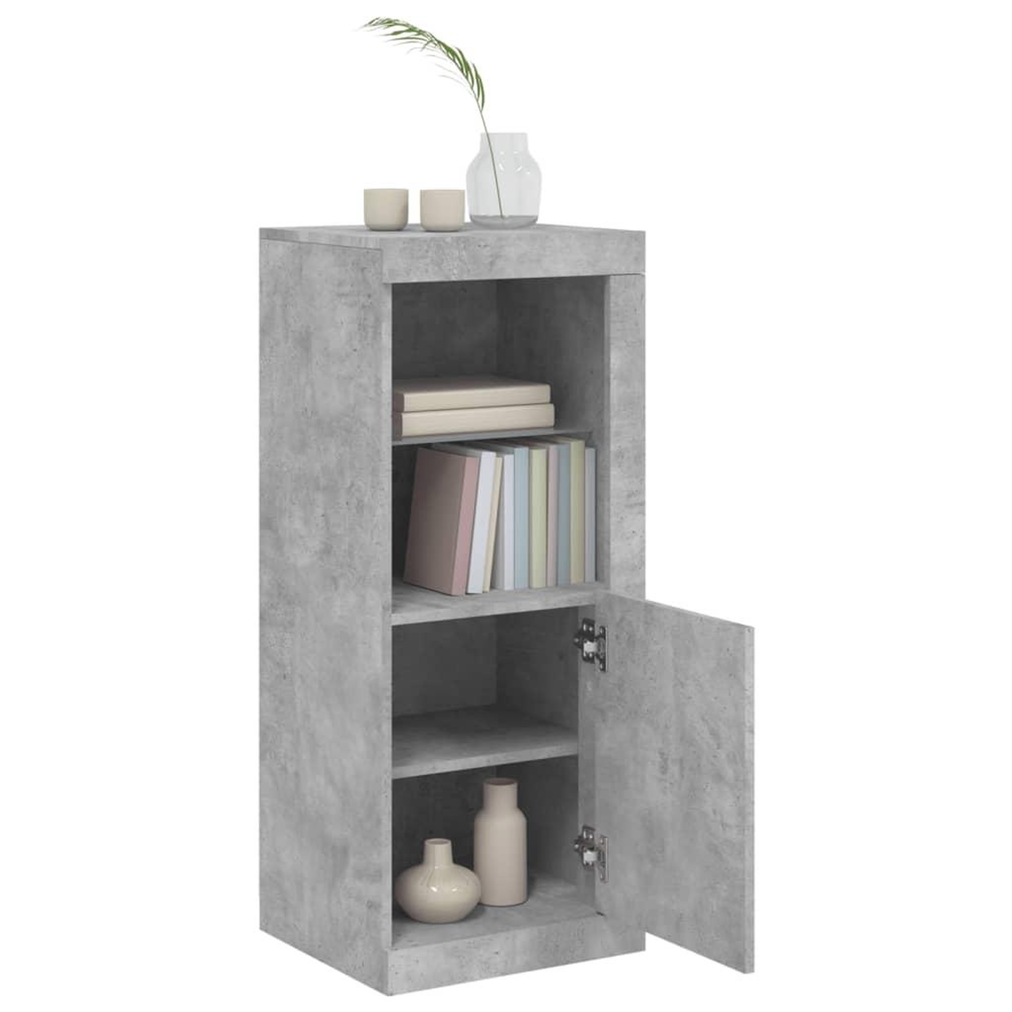 Voir la diapositive 5 : VIDAXL Buffet avec lumieres LED gris beton 41x37x100 cm