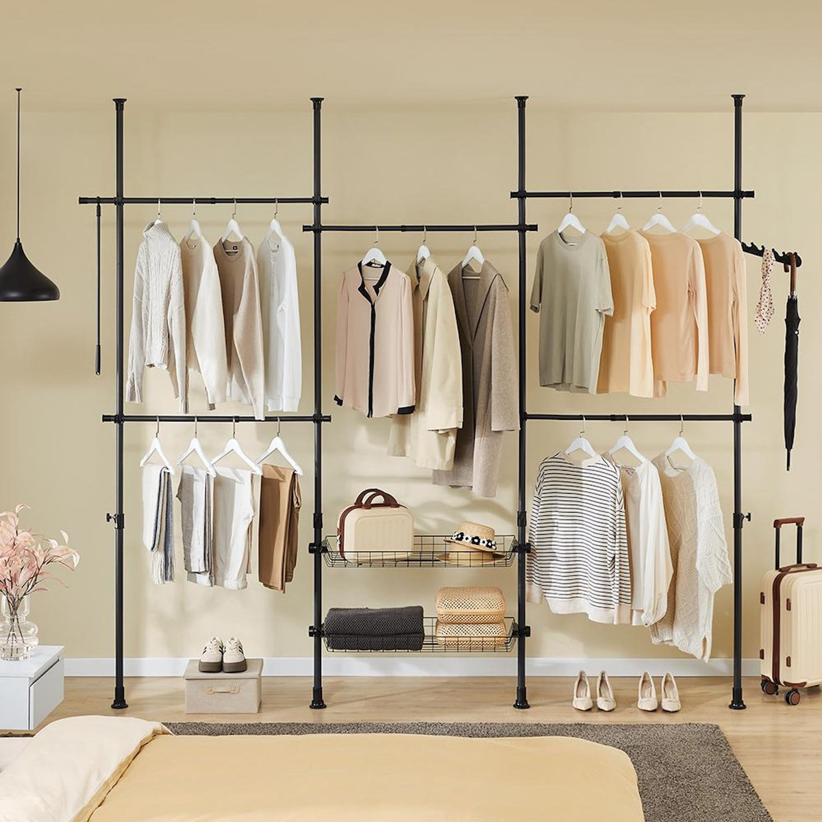 SOBUY SoBuy - Portemanteau Sur Pied à deux étagères - Fonctionnel - KLS04-II