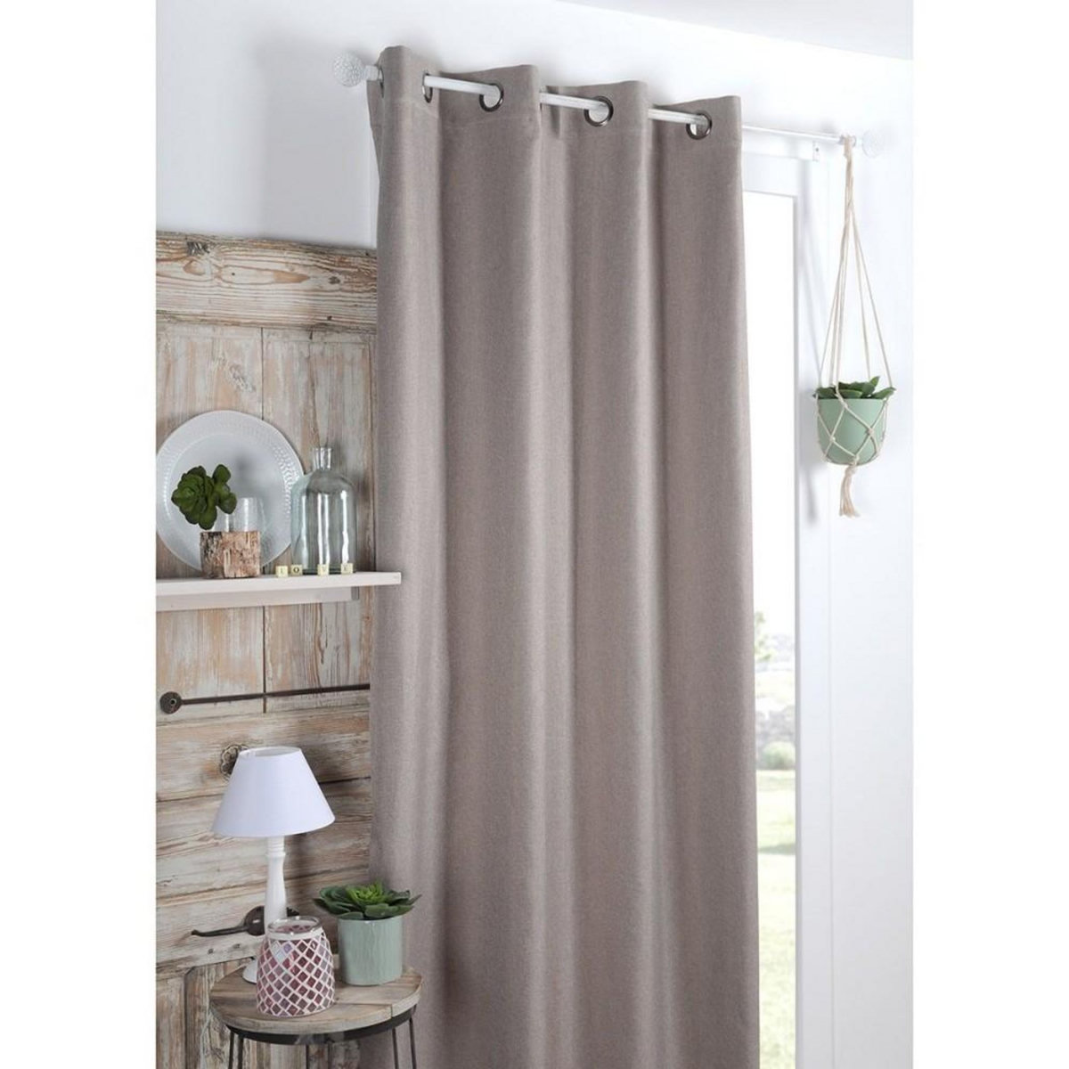 Lovely Casa Rideau à œillets occultant polaire 140x260 Copenhague lin