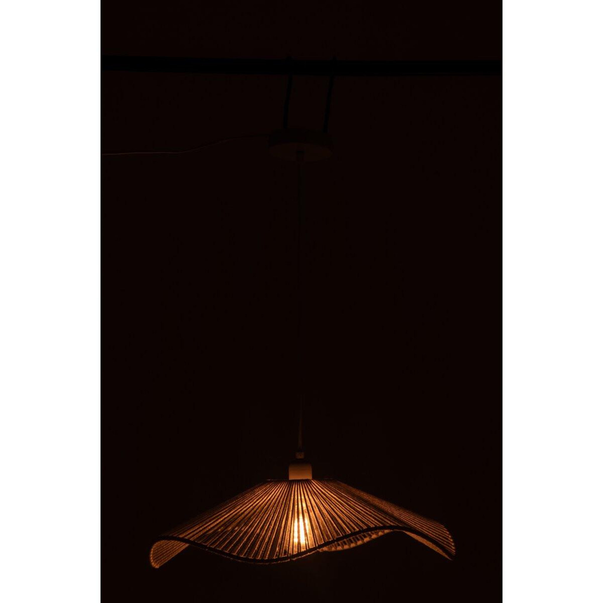 Voir la diapositive 3 : J-LINE Suspension en Lin  Ivan  49cm Beige