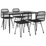 Voir la diapositive 3 : VIDAXL Ensemble a manger de jardin 5 pcs Noir Resine tressee