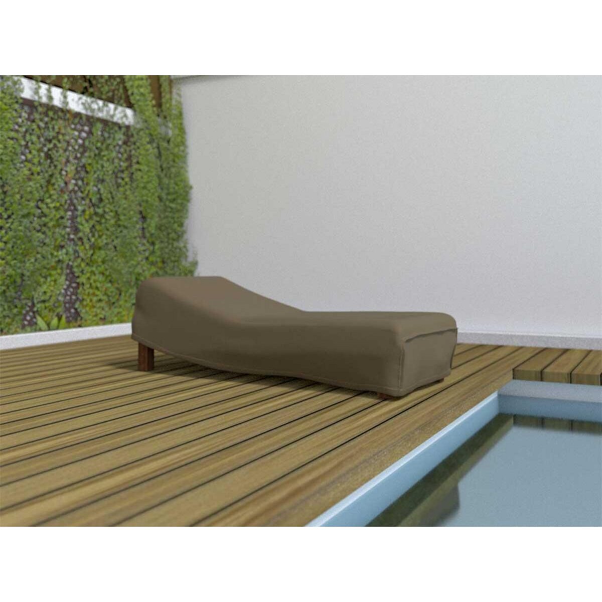 Nortene Housse de protection pour chaise longue COVERTOP - Taupe - 200 x 80 x 40 cm