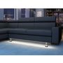 Voir la diapositive 3 : Canapé d'angle 4-5 places fixe avec LED - TOMY - Tissu gris chiné foncé - Angle gauche