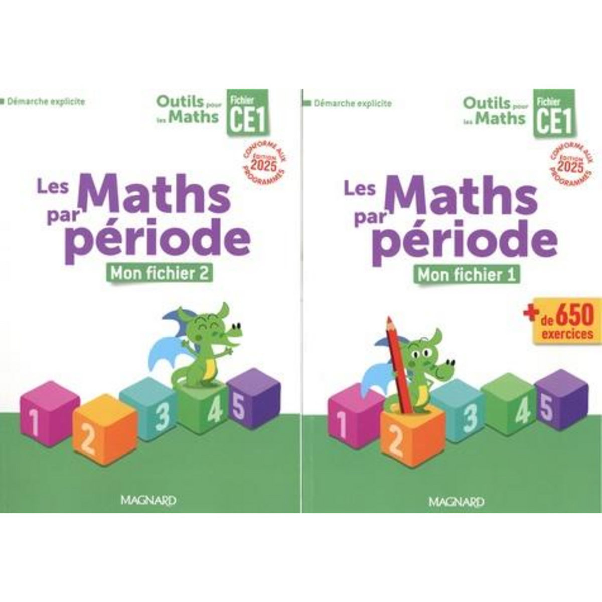 LES MATHS PAR PERIODE CE1. PACK 3 VOLUMES : MON FICHIER 1 & 2 + MON MEMO, EDITION 2025, Besset Natacha