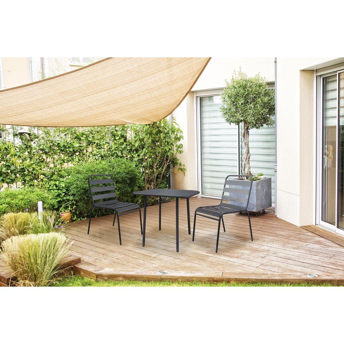 Habitat et Jardin Salon de jardin repas en métal  Bilbao  - 2 places - Gris