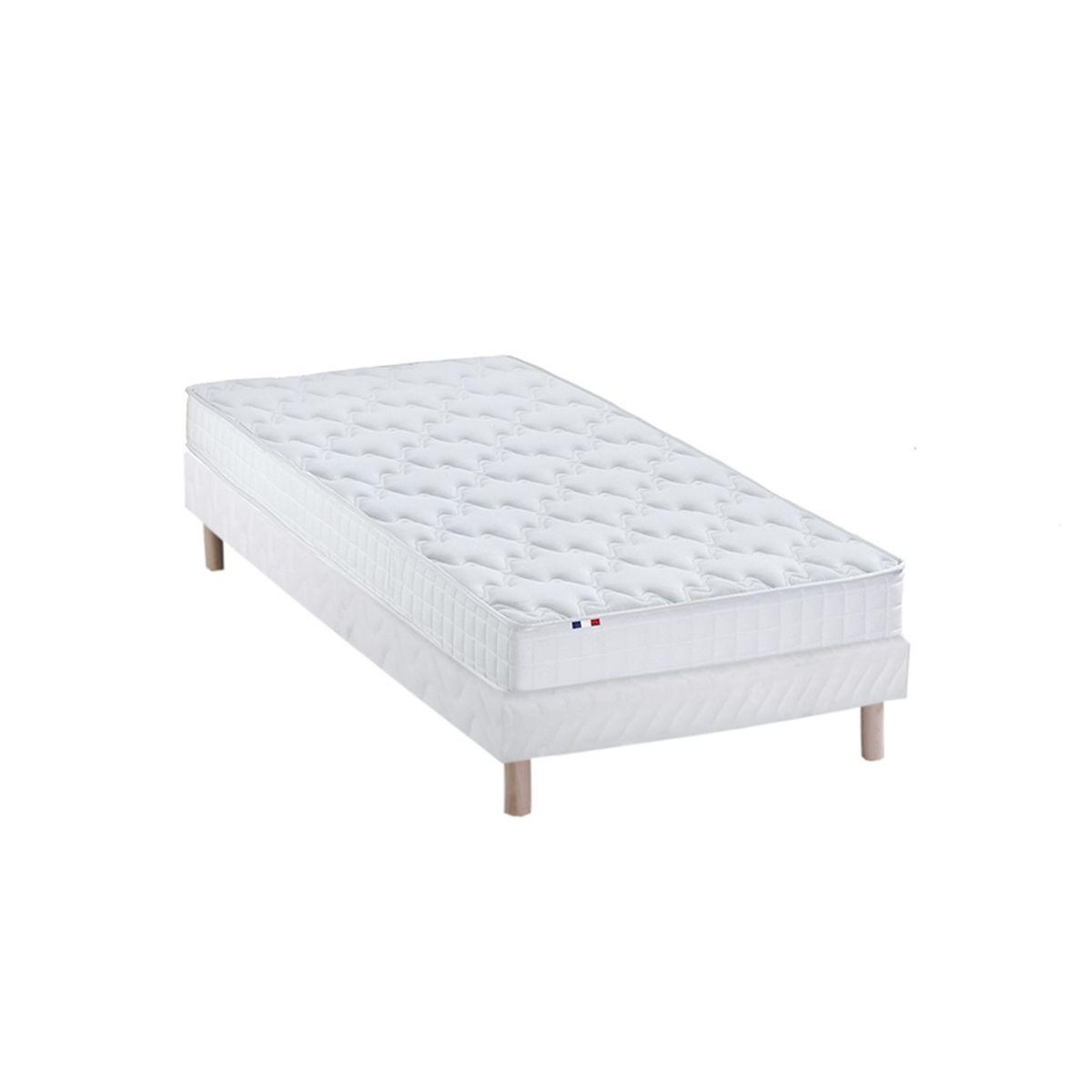 Voir la diapositive 2 : Ensemble Matelas accueil mémoire de forme + Sommier 90 x 190 cm MAM AZUR
