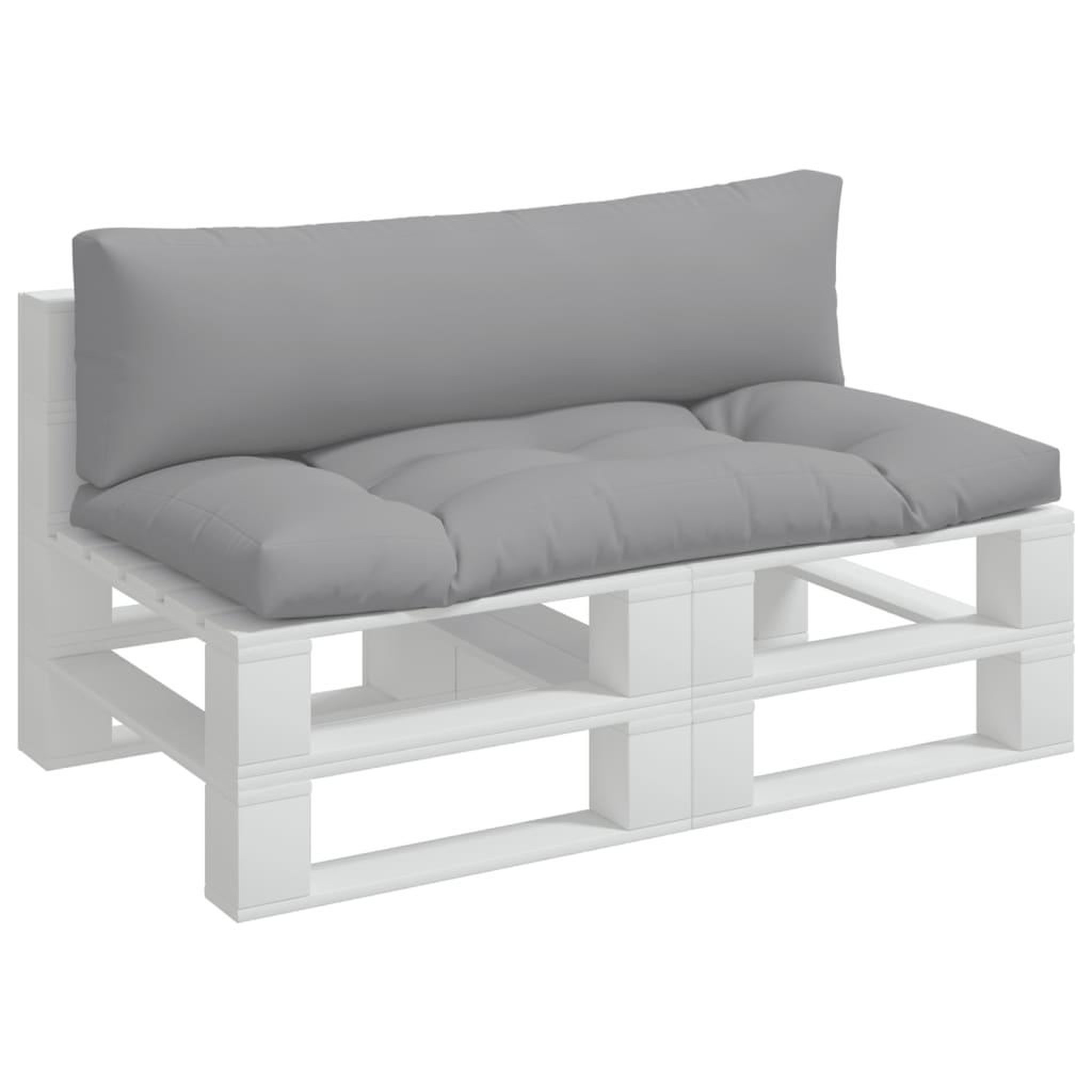 Voir la diapositive 3 : VIDAXL Coussins de palette lot de 2 gris tissu