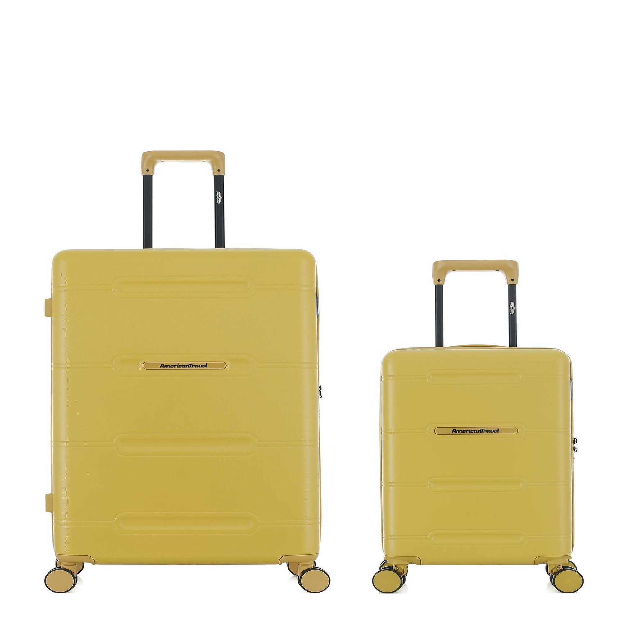 AMERICAN TRAVEL Lot de 2 Valises Rigides Grand Format et Cabine XS CLEVELAND