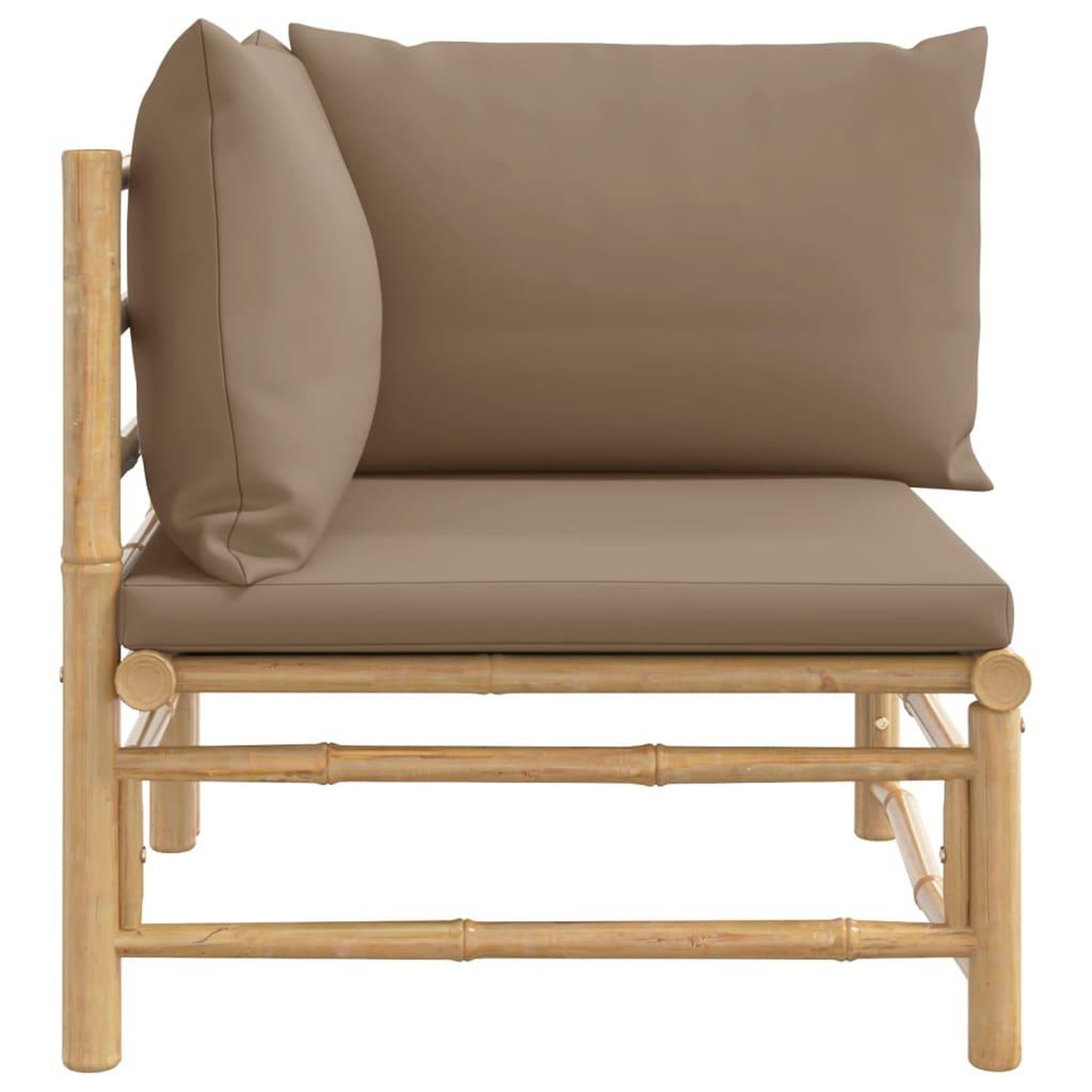 Voir la diapositive 4 : VIDAXL Canape d'angle de jardin avec coussins taupe bambou