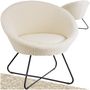 Voir la diapositive 1 : tectake Fauteuil cocktail rembourré avec revêtement en velours Bouclé blanc cassé