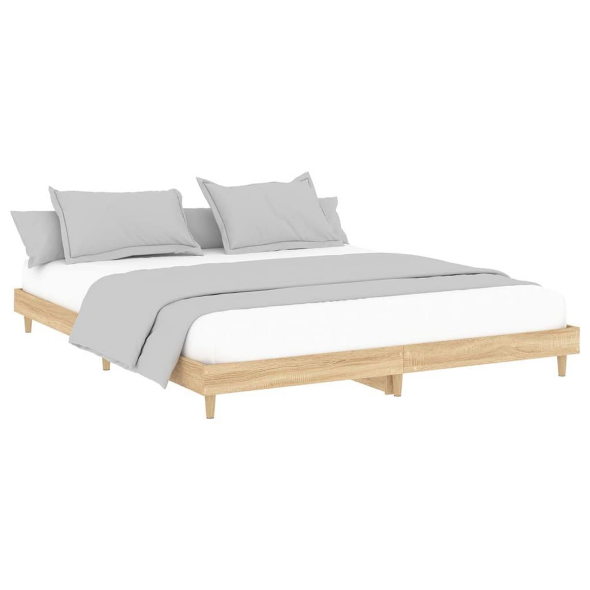 VIDAXL Cadre de lit sans matelas chene sonoma 140x200 cm
