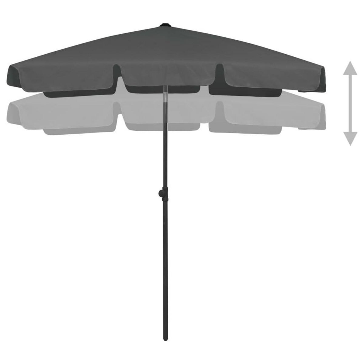 VIDAXL Parasol de plage anthracite 180x120 cm