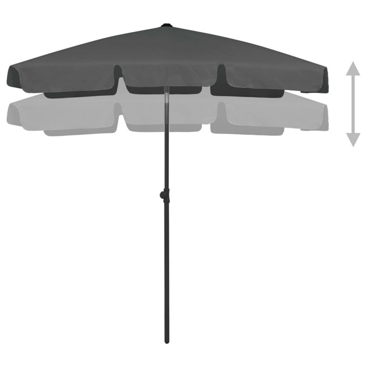 VIDAXL Parasol de plage anthracite 180x120 cm