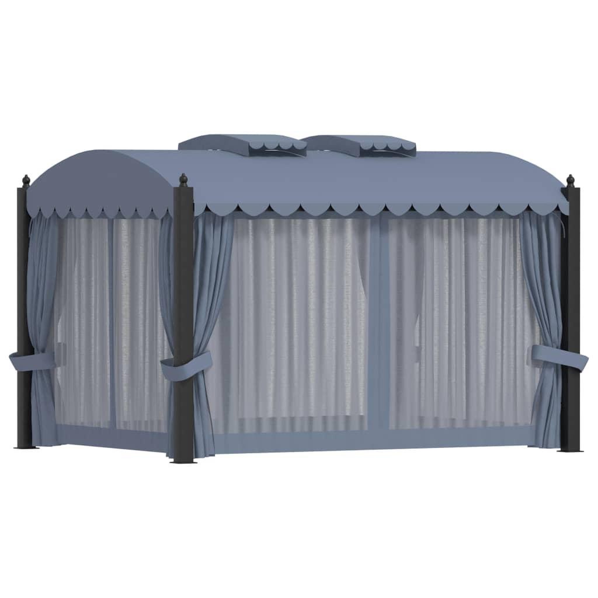Voir la diapositive 5 : VIDAXL Tonnelle avec rideaux 3x4 m anthracite acier