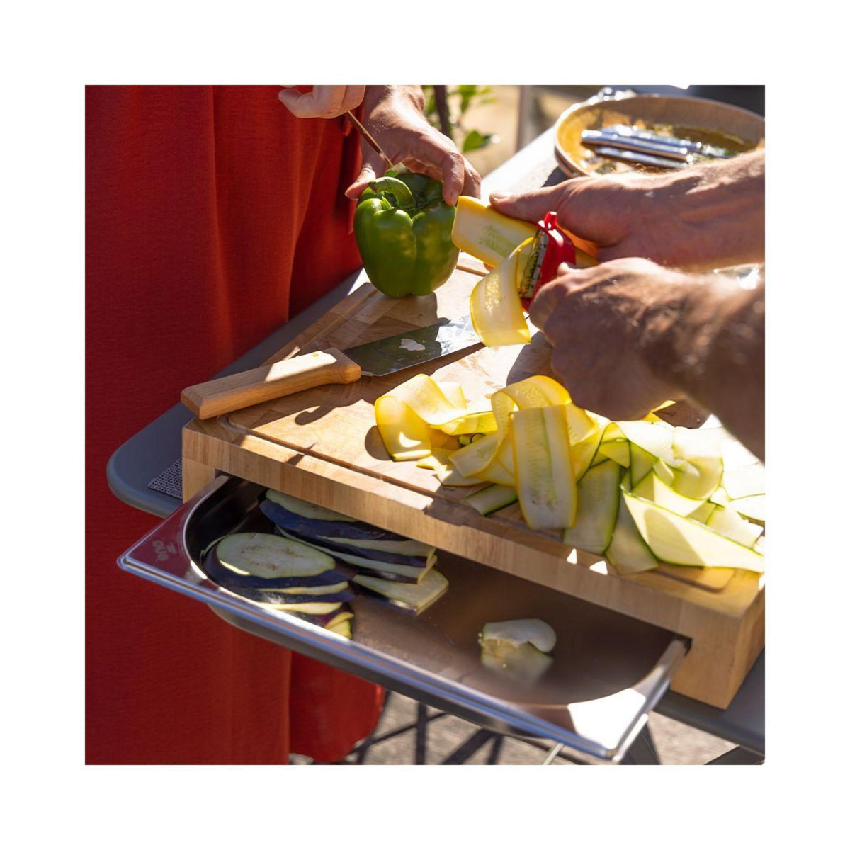 Eno Planche à découper billot avec bac gastronorme