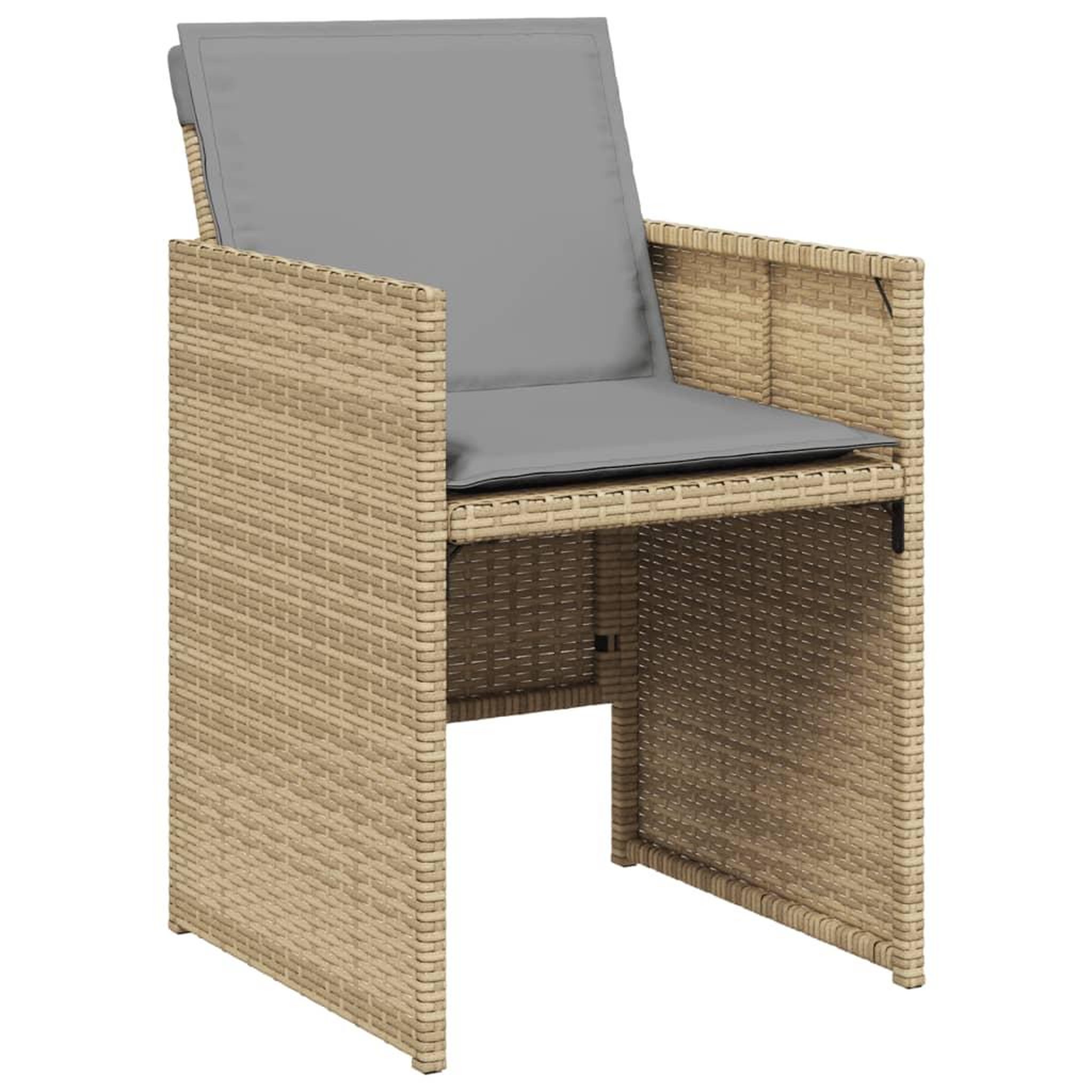 Voir la diapositive 4 : VIDAXL Ensemble a manger de jardin et coussins 11 pcs melange beige