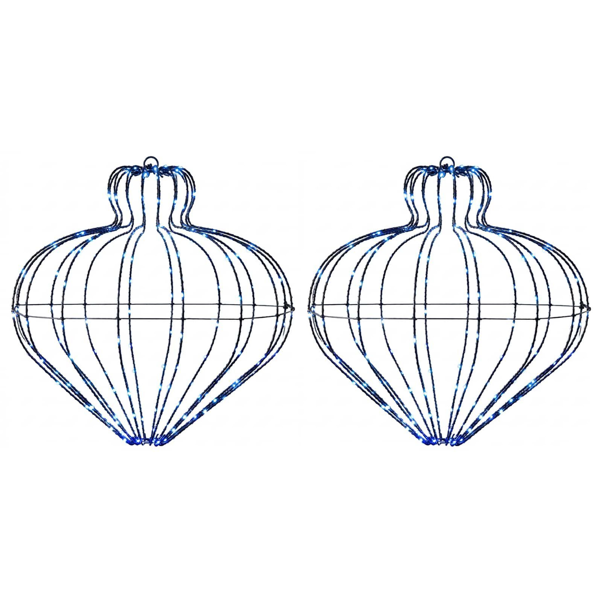 VIDAXL Lumiere de finial de Noël 2 pc 384 LED Bleu Ø 45 x 40 cm
