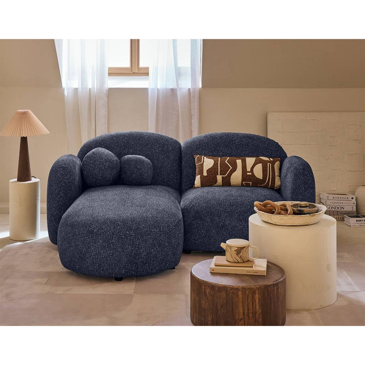 LISA DESIGN Velris - canapé d'angle gauche 3 places en tissu moucheté