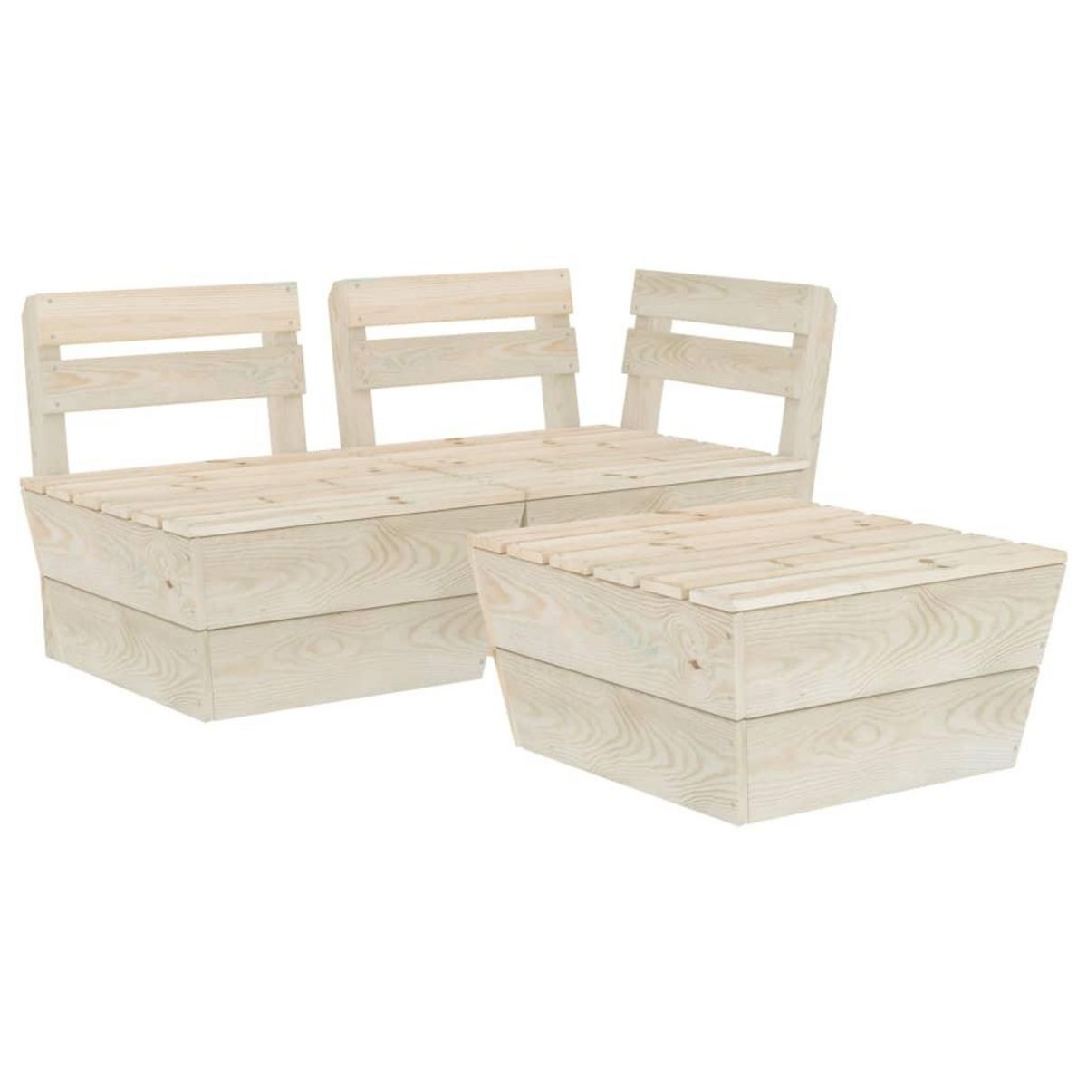 VIDAXL Salon de jardin palette 3 pcs Bois d'epicea impregne