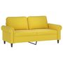 Voir la diapositive 4 : VIDAXL Ensemble de canapes 2 pcs avec coussins Jaune Velours