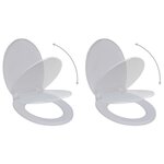 VIDAXL Abattant WC avec frein de chute 2 pcs Plastique Blanc