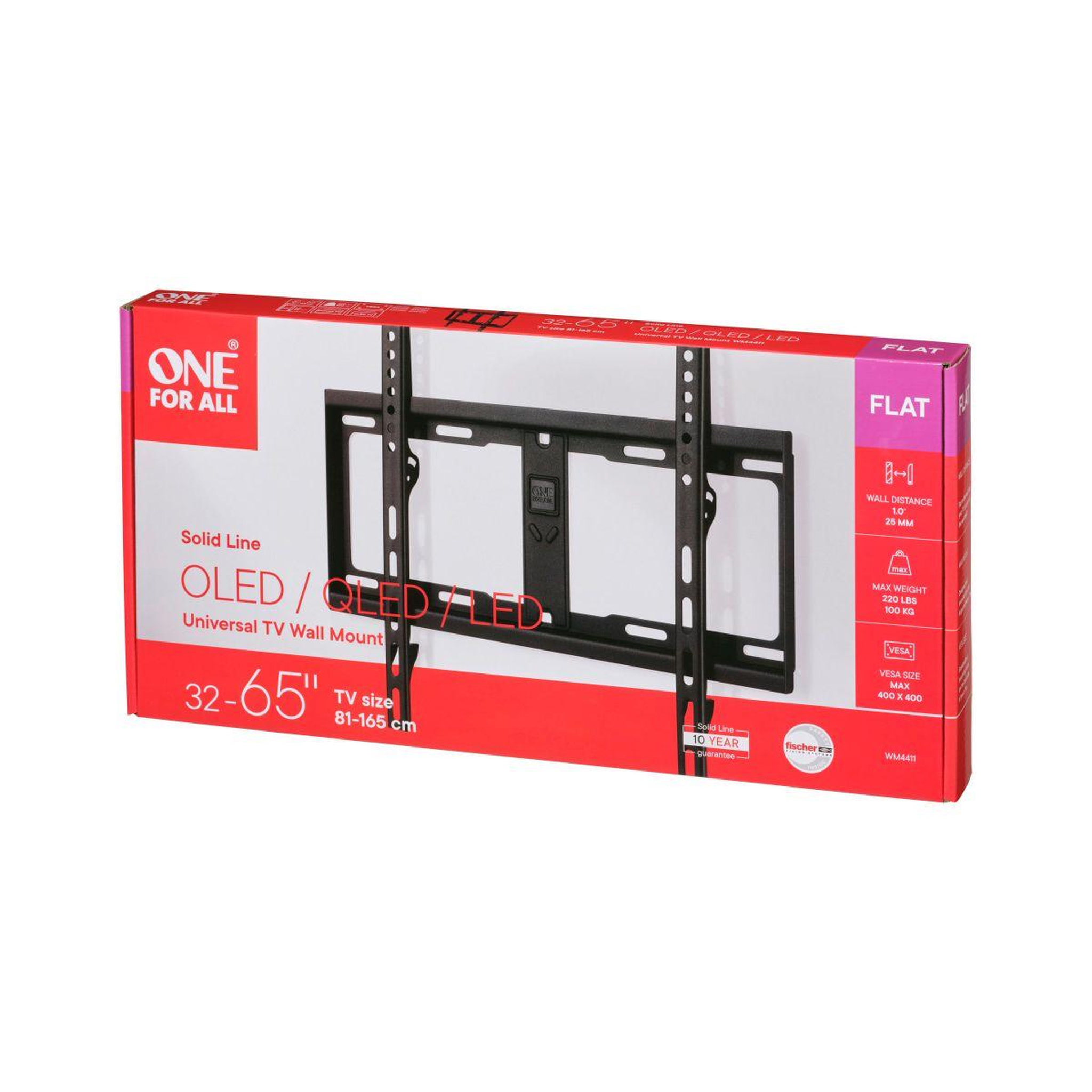 Voir la diapositive 3 : One For All Support mural TV TV Solid fixe 32/65 pouces VESA400