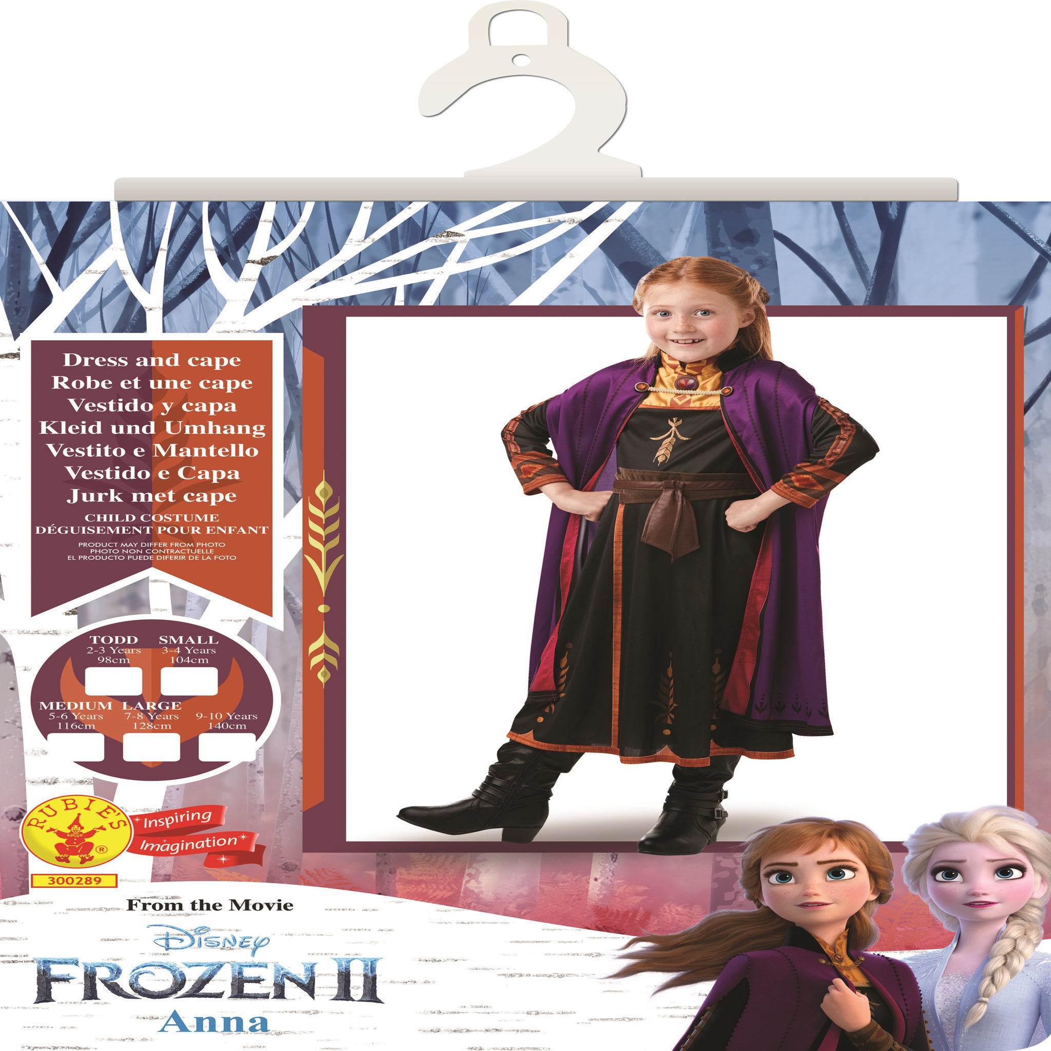Voir la diapositive 4 : RUBIES Déguisement classique Anna taille 7/8 ans - La reine des neiges 2