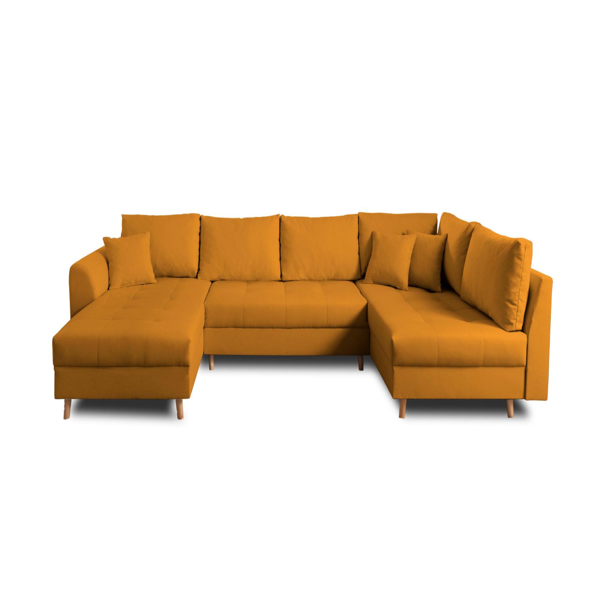 Voir la diapositive 6 : LISA DESIGN Rune - canapé panoramique - avec pouf d'appoint - 7 places - style scandinave - droit