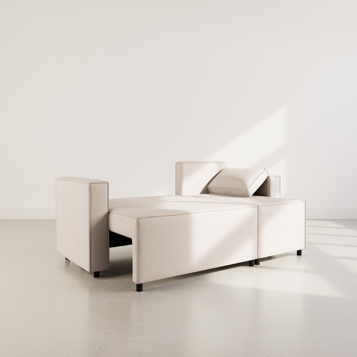 BEST MOBILIER Jonas - canapé d'angle réversible 4 places convertible avec coffre en tissu texturé