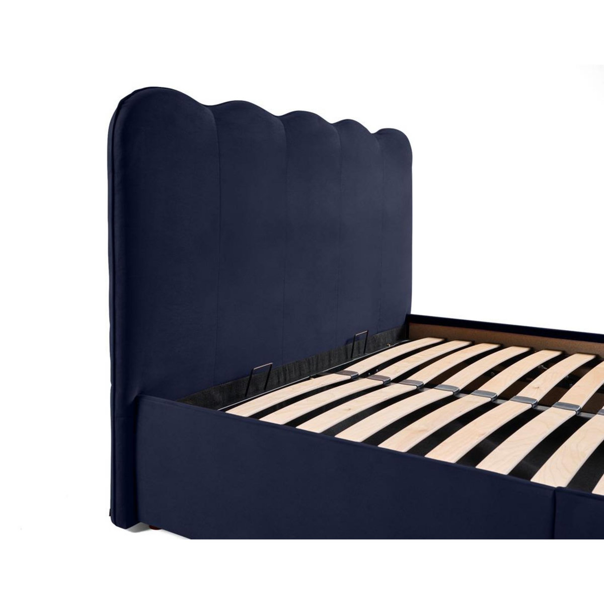 BEST MOBILIER Kahlo - lit coffre - 140x190 - en velours - sommier inclus