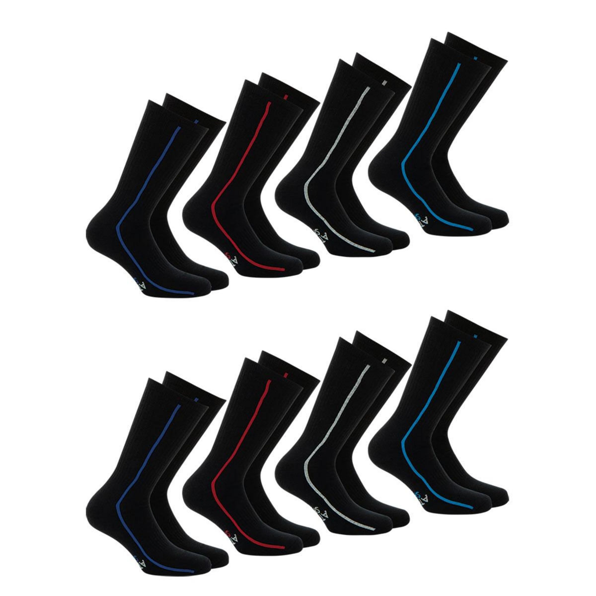 Athena Lot de 8 paires de chaussettes de sport mi-hautes