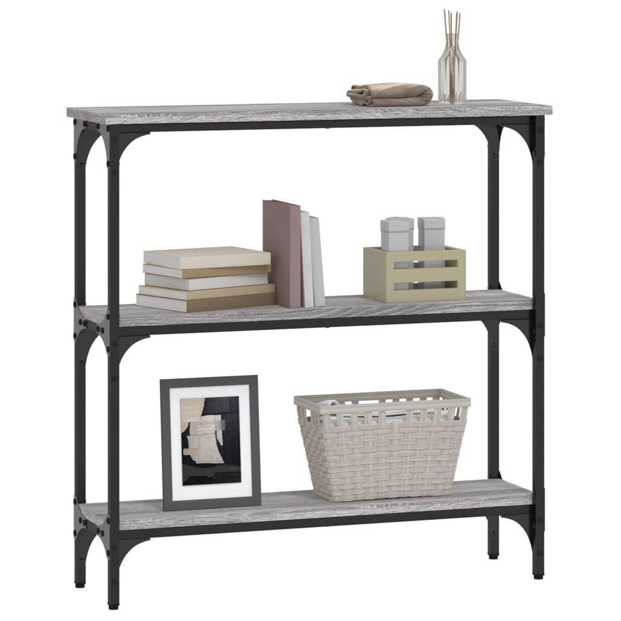 Voir la diapositive 3 : VIDAXL Table console sonoma gris 75x22,5x75 cm bois d'ingenierie