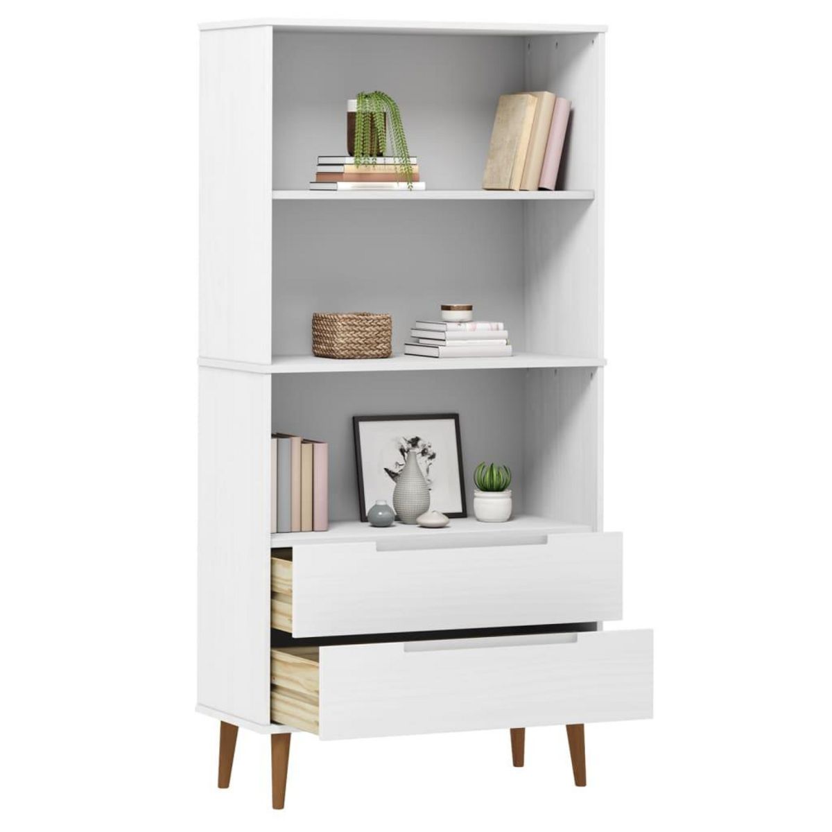 VIDAXL Bibliotheque MOLDE Blanc 85x35x170,5 cm Bois massif de pin