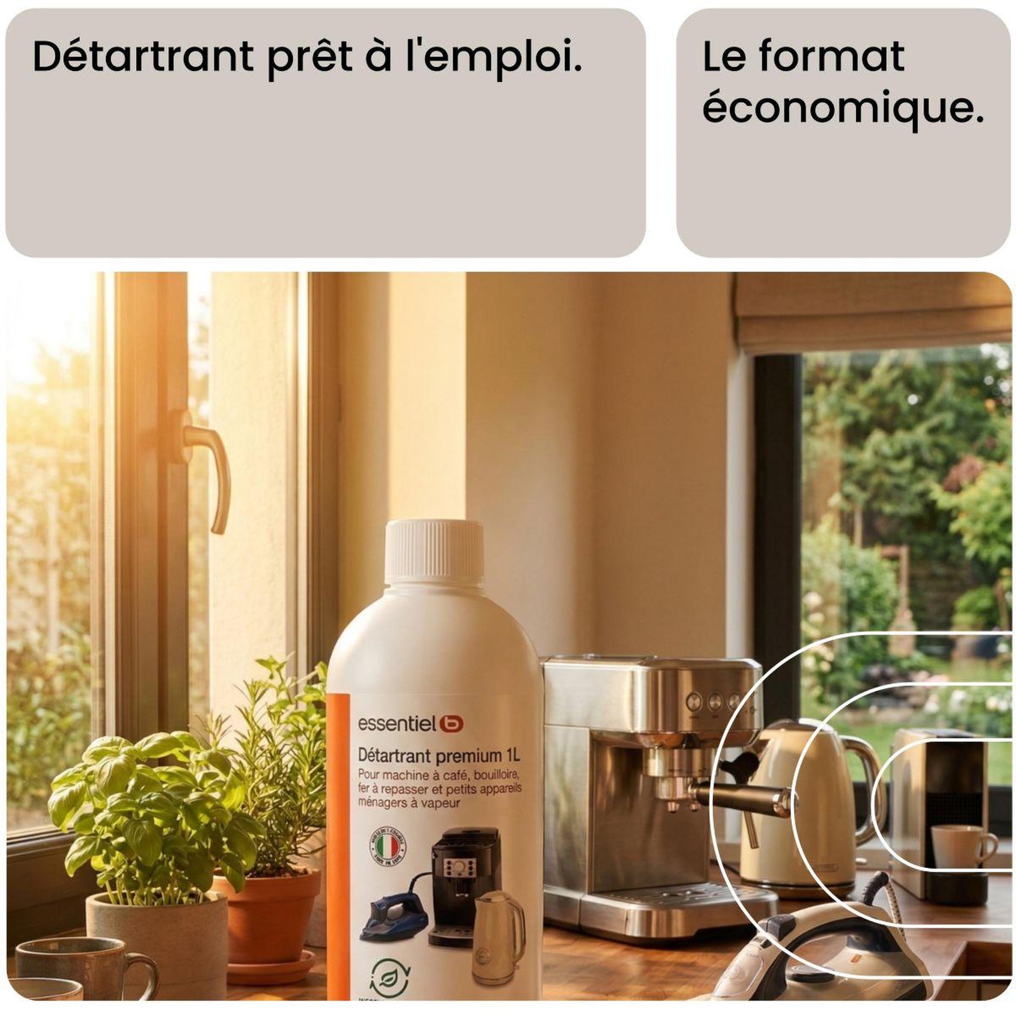 Voir la diapositive 4 : ESSENTIEL B Détartrant premium 1l multi-appareils, efficace contre le calcaire