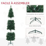 Voir la diapositive 6 : HOMCOM Sapin de Noël artificiel 180 cm slim avec support en acier pliable, 479 branches épines, décoration de Noël effet réaliste, vert