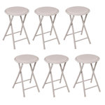 FIVE Lot de 6 tabourets d'appoint pliables en PVC - Beige