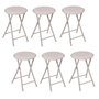 Voir la diapositive 1 : FIVE Lot de 6 tabourets d'appoint pliables en PVC - Beige