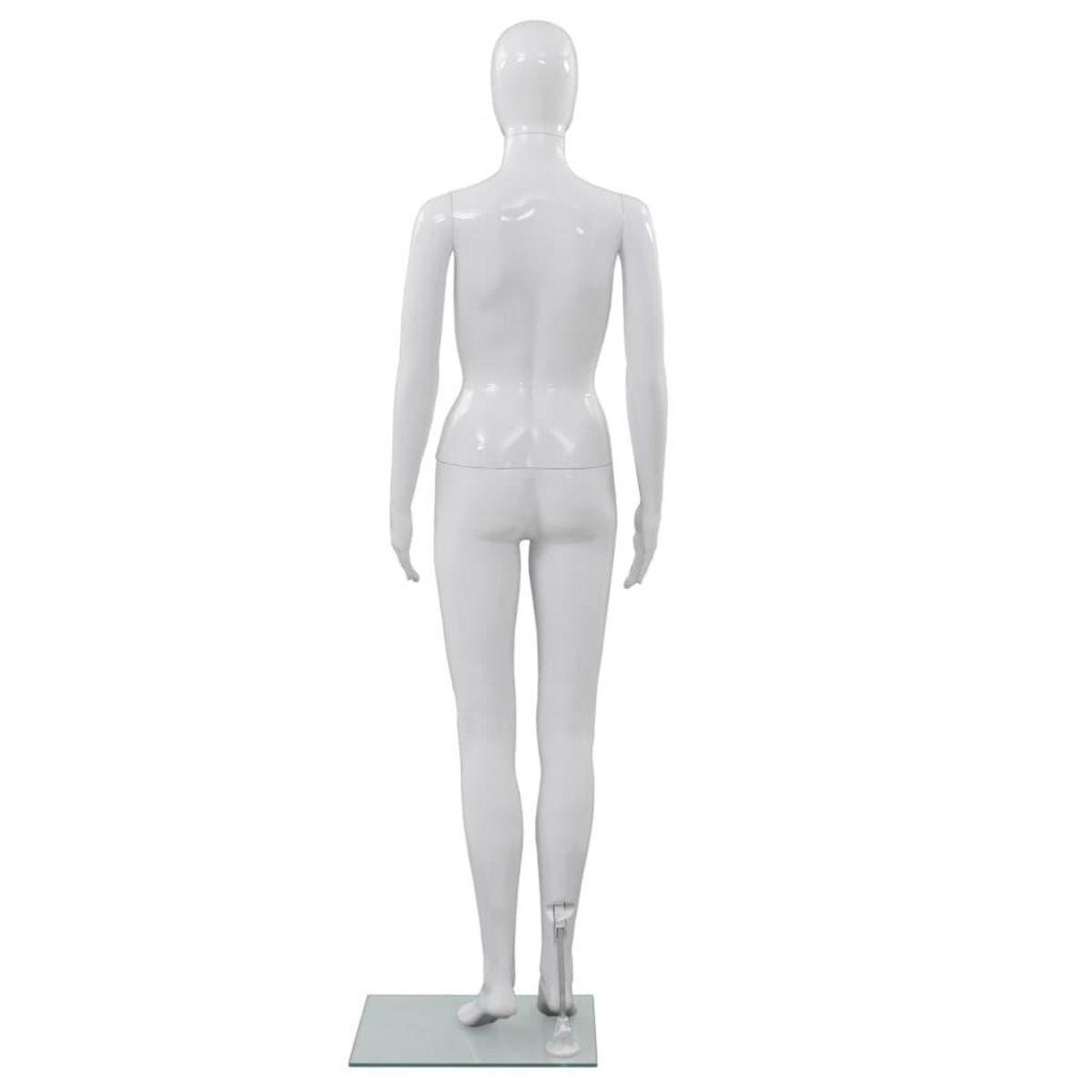 VIDAXL Mannequin femme corps complet base verre Blanc brillant 175 cm