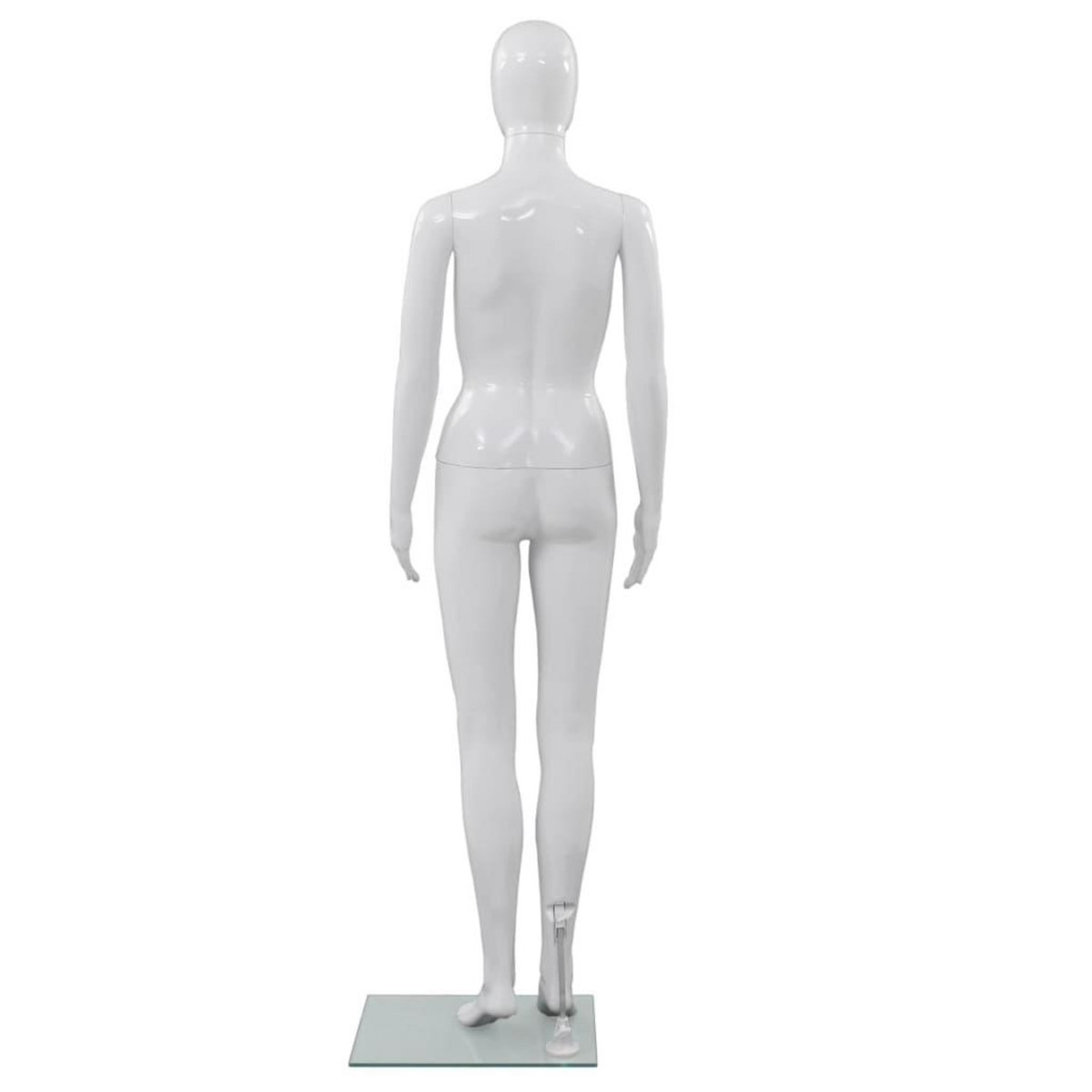 VIDAXL Mannequin femme corps complet base verre Blanc brillant 175 cm